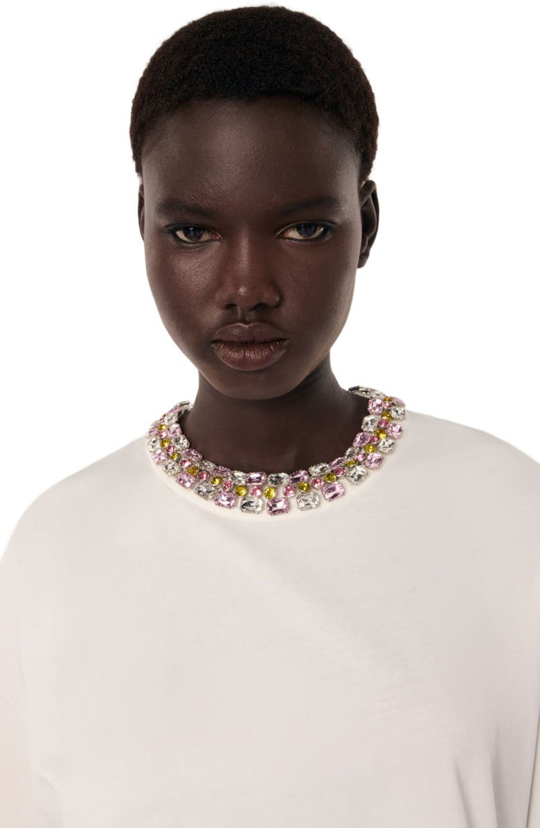 maje Jewellery neck T-shirt, Alternate, color, 