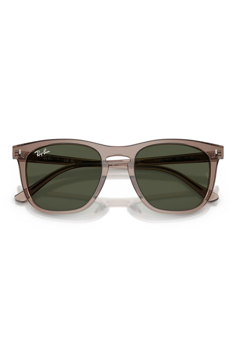 53mm Square Sunglasses, Alternate, color, TRANSPARENT LIGHT BROWN / BLUE