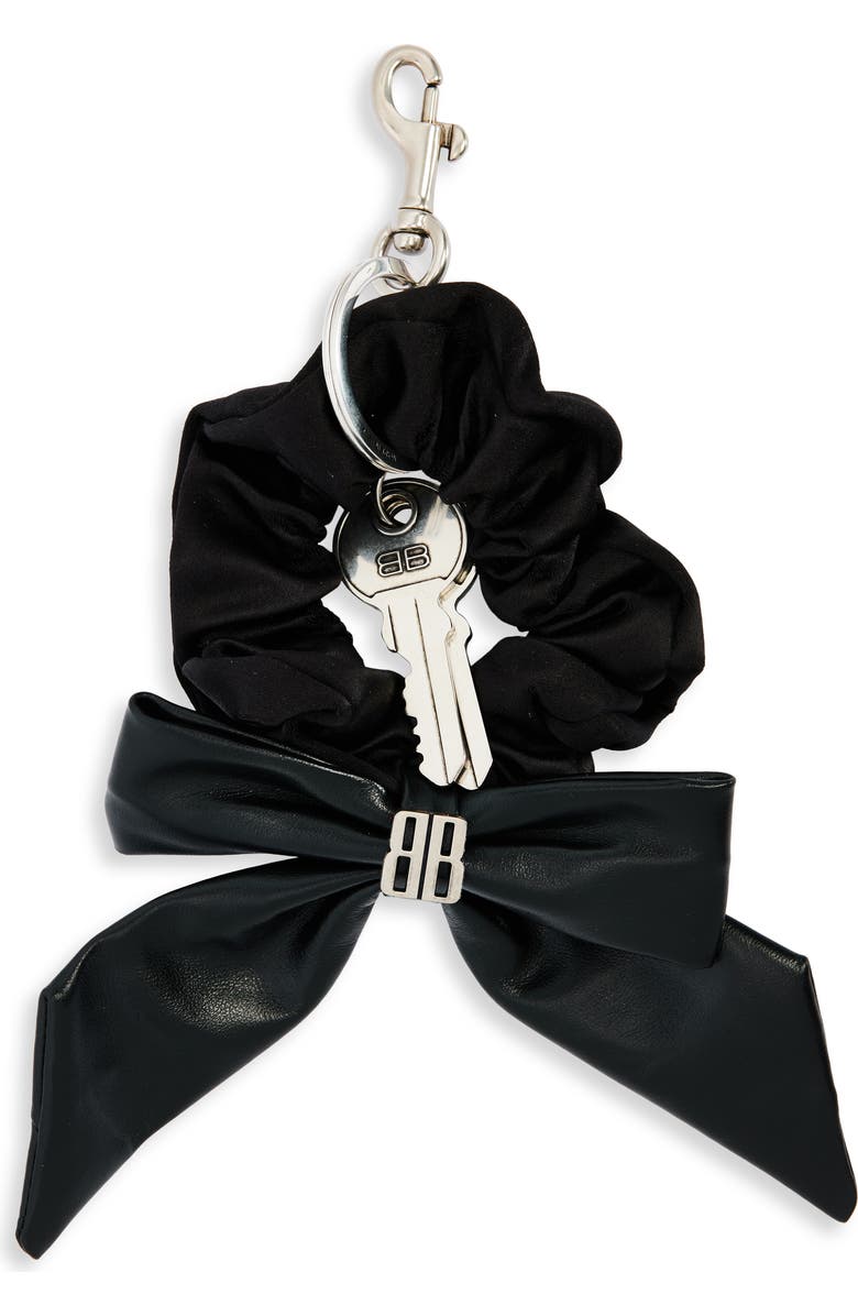 Balenciaga Scrunchie Key Ring, Main, color, 1000 Black