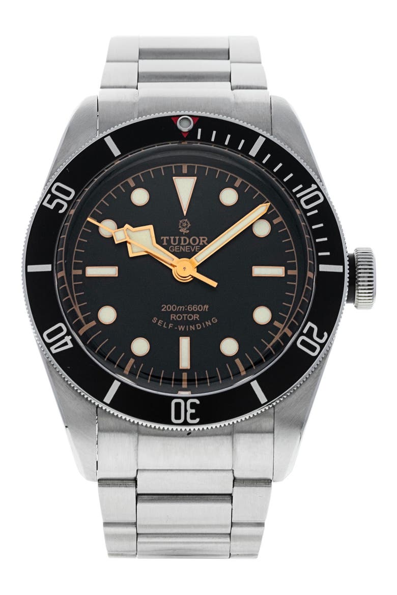Tudor Preowned 2016 Heritage Black Bay 79220N Bracelet Watch, 41mm, Main, color, BLACK/SILVER