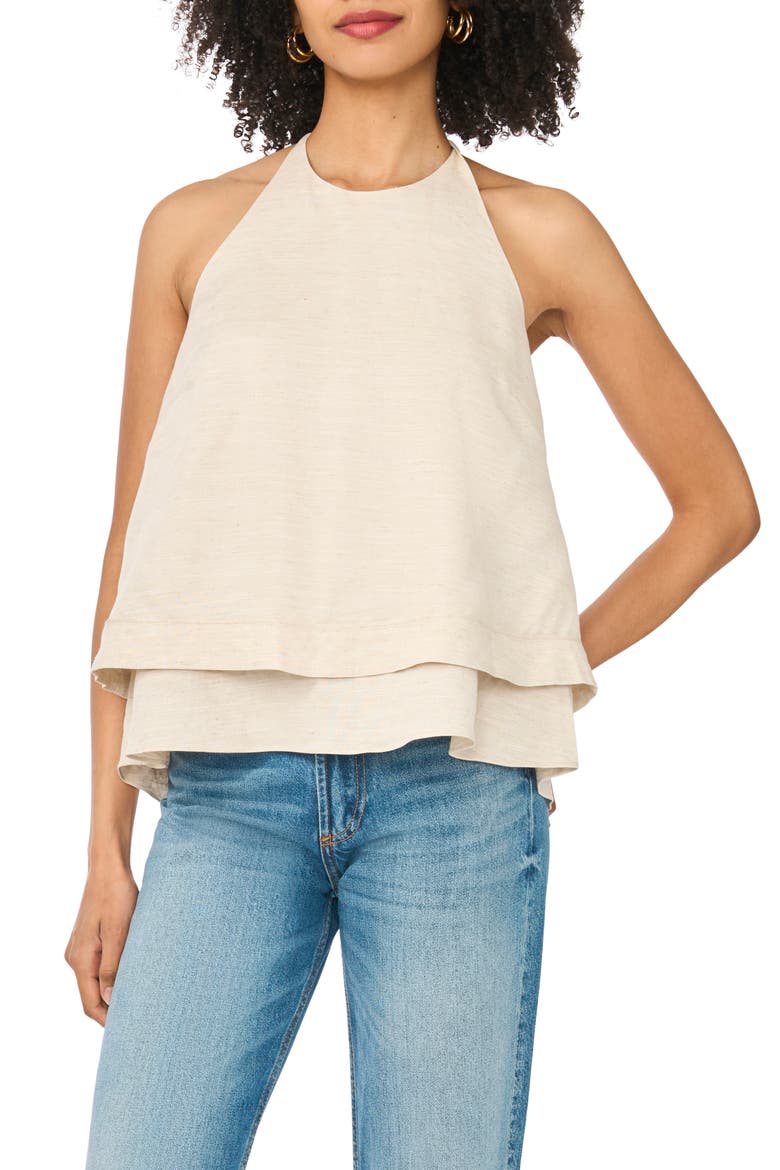 Longline Halter Tank, Main, color, FINE LINEN