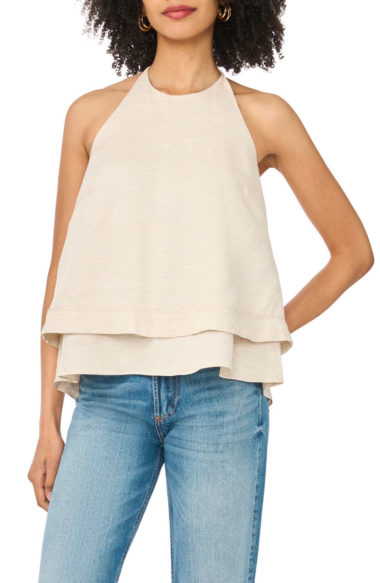 Parker Longline Halter Tank, Main, color, Fine Linen