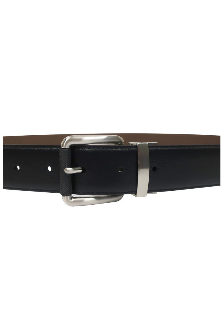 Mens Reversible Leather Belt, Alternate, color, Black