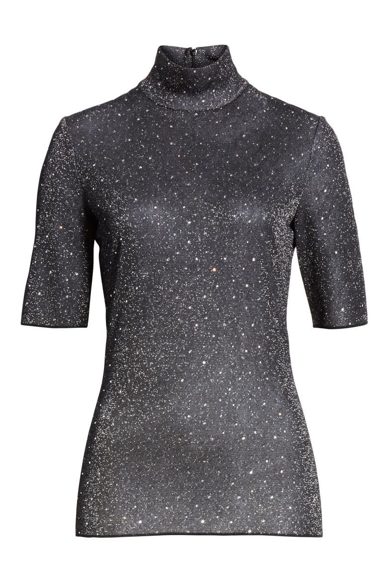 Diamond Sparkle Knit Sweater, Alternate, color, CAVIAR