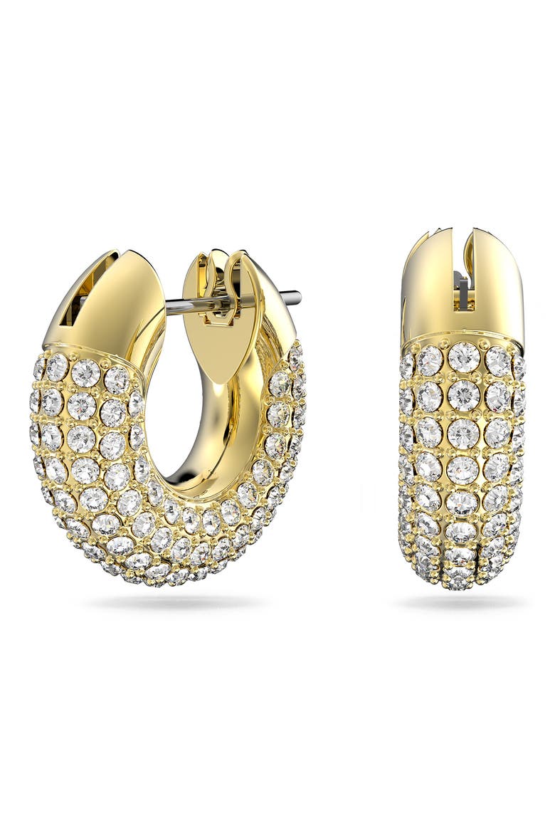 Dextera Pavé Hoop Earrings, Alternate, color, CRYSTAL GOLD