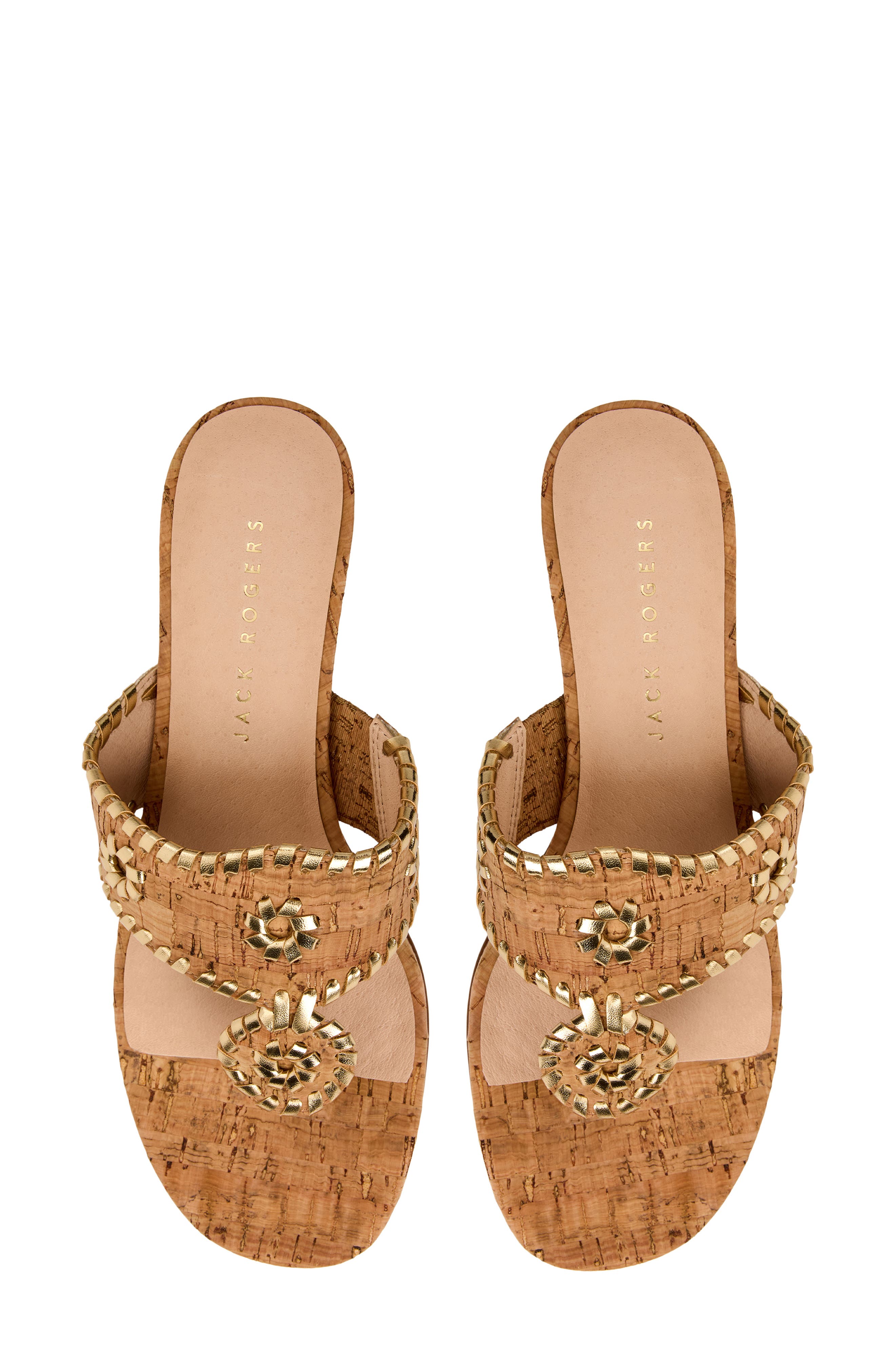 Jack Rogers Jacks High Wedge Sandal, Alternate, color, Cork/ Gold