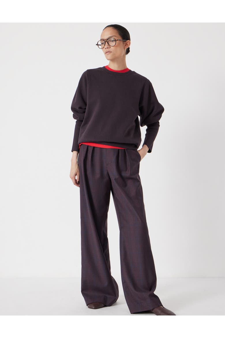 Puff Sleeve Sweatshirt, Alternate, color, Burgundy Purple