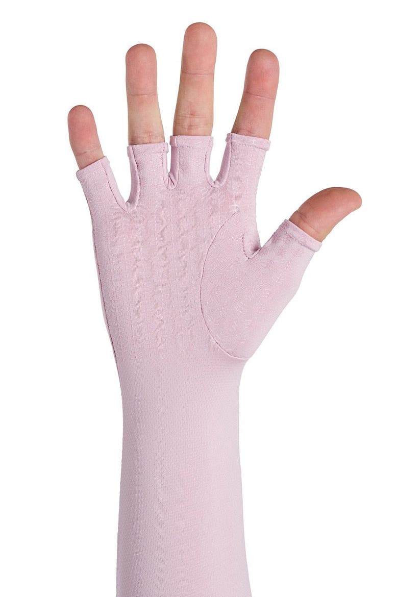 Perpetua Long Fingerless UV Sun Gloves, UPF 50+ Sun Protection, Alternate, color, Dusty Mauve