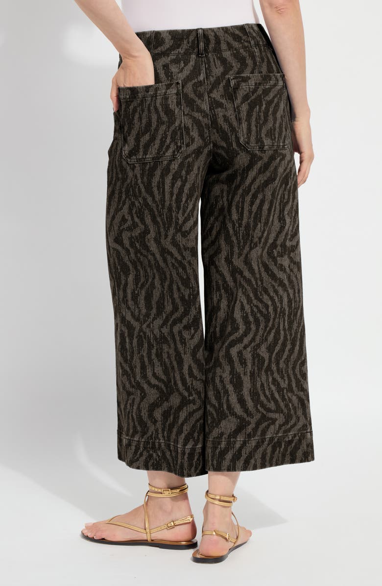 Lysse Leo Print High Waist Ankle Wide Leg Denim Pants, Alternate, color, Black/Grey Current Ripples