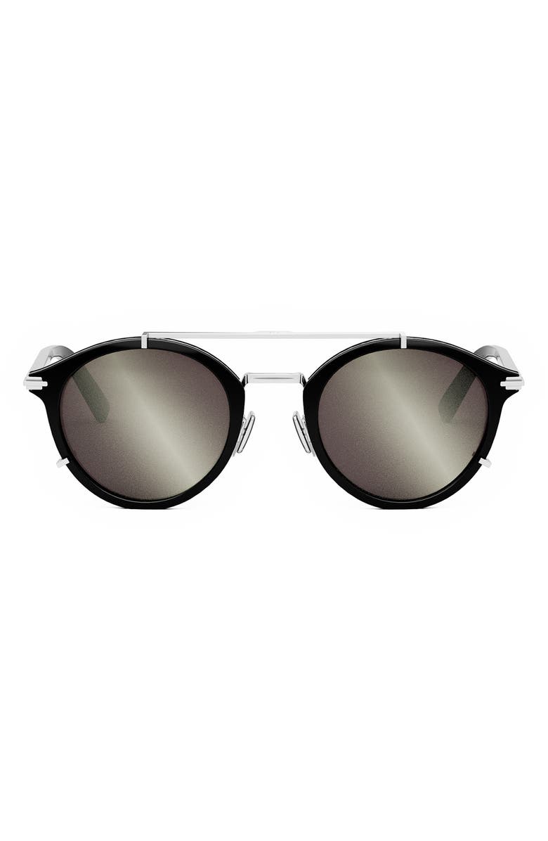 DIOR 'DiorBlackSuit R7U 50mm Round Sunglasses, Main, color, Matte Black / Smoke Mirror