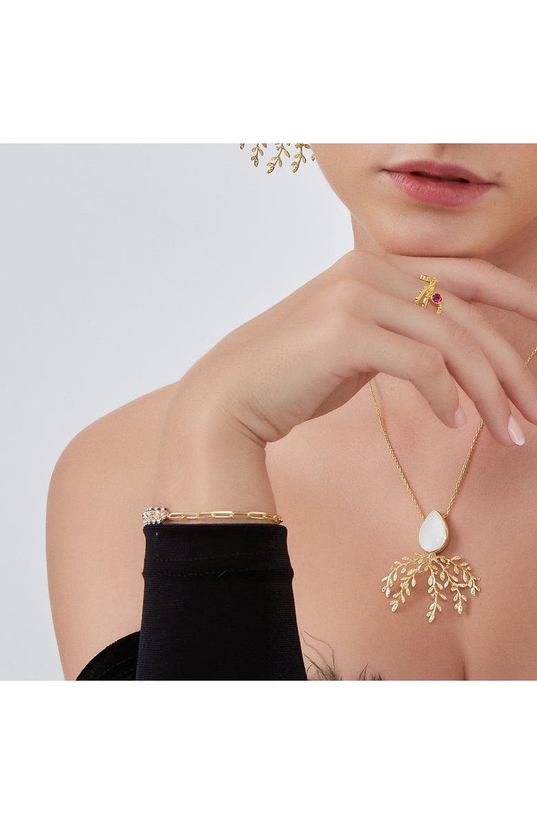 Spero London Dorissa Multi Bead Semi Chain Sterling Silver Bracelet, Alternate, color, Silver