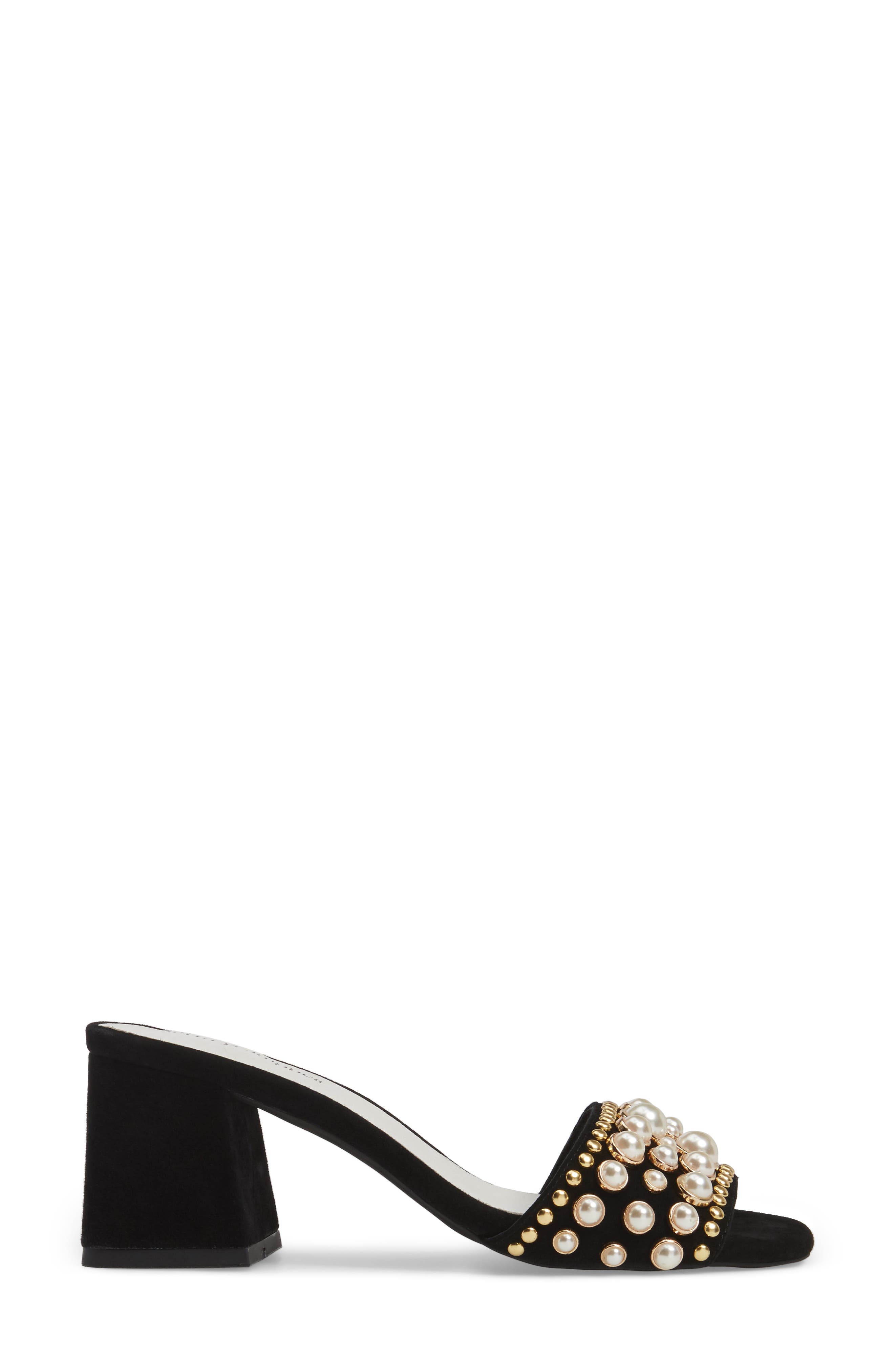 Parr Embellished Slide Sandal, Alternate, color, BLACK SUEDE