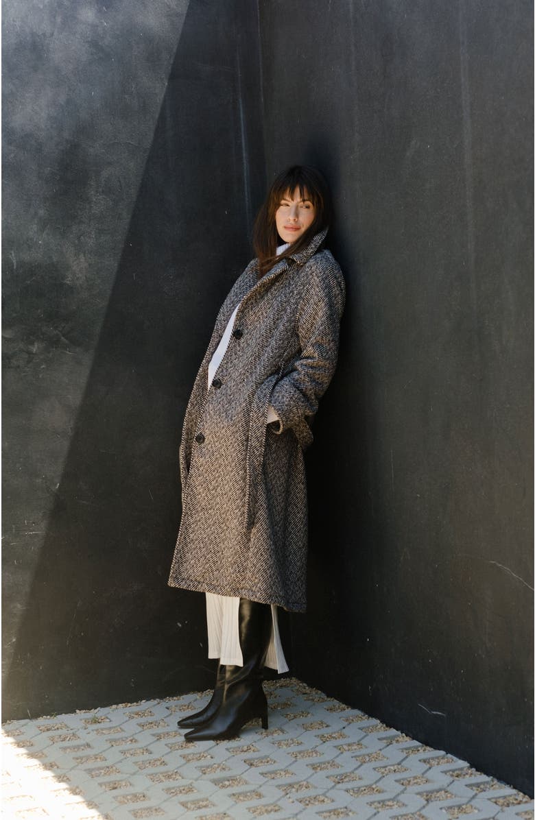 Whimsy + Row Emilia Coat, Alternate, color, Black/White