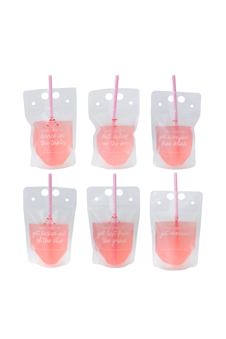 Camp Bachelorette Drink Pouch Set of 12, Main, color, Assorted Pre-Pack