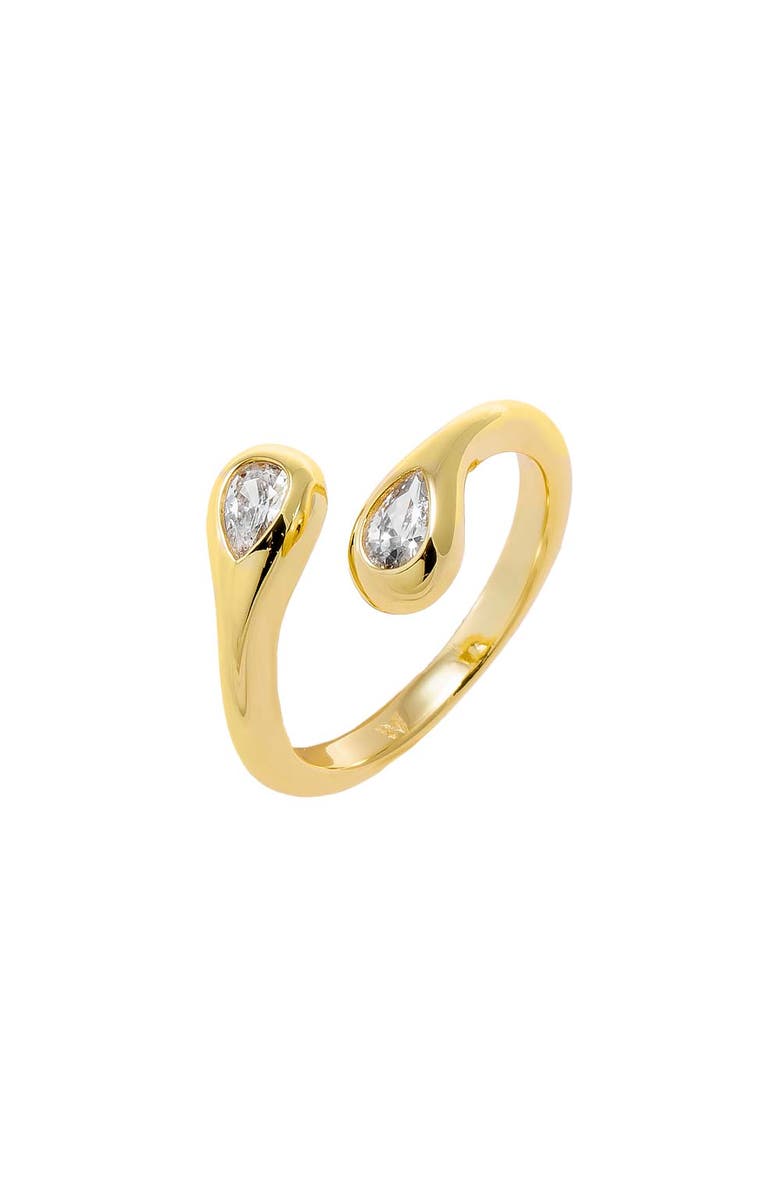 BY ADINA EDEN CZ Teardrop Claw Wrap Ring, Main, color, Gold