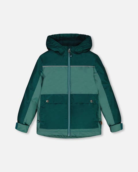 Deux Par Deux Color Block Brushed Jersey Top With Quilted Pocket - Dark Forest Gray/Sage Deux Par Deux Color Block Brushed Jersey Top With Quilted Pocket - Dark Forest Gray/Sage