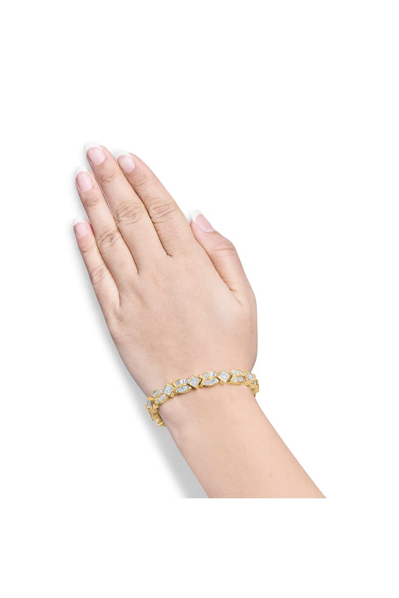 14K Yellow Gold 8 1/5 Cttw Diamond Geometric Twist Link Bracelet, Alternate, color, Yellow