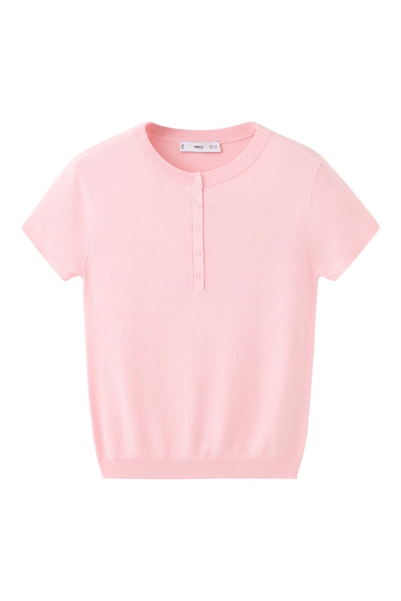 Fine Knit Henley Sweater, Main, color, PINK