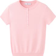 MANGO Fine Knit Henley Sweater