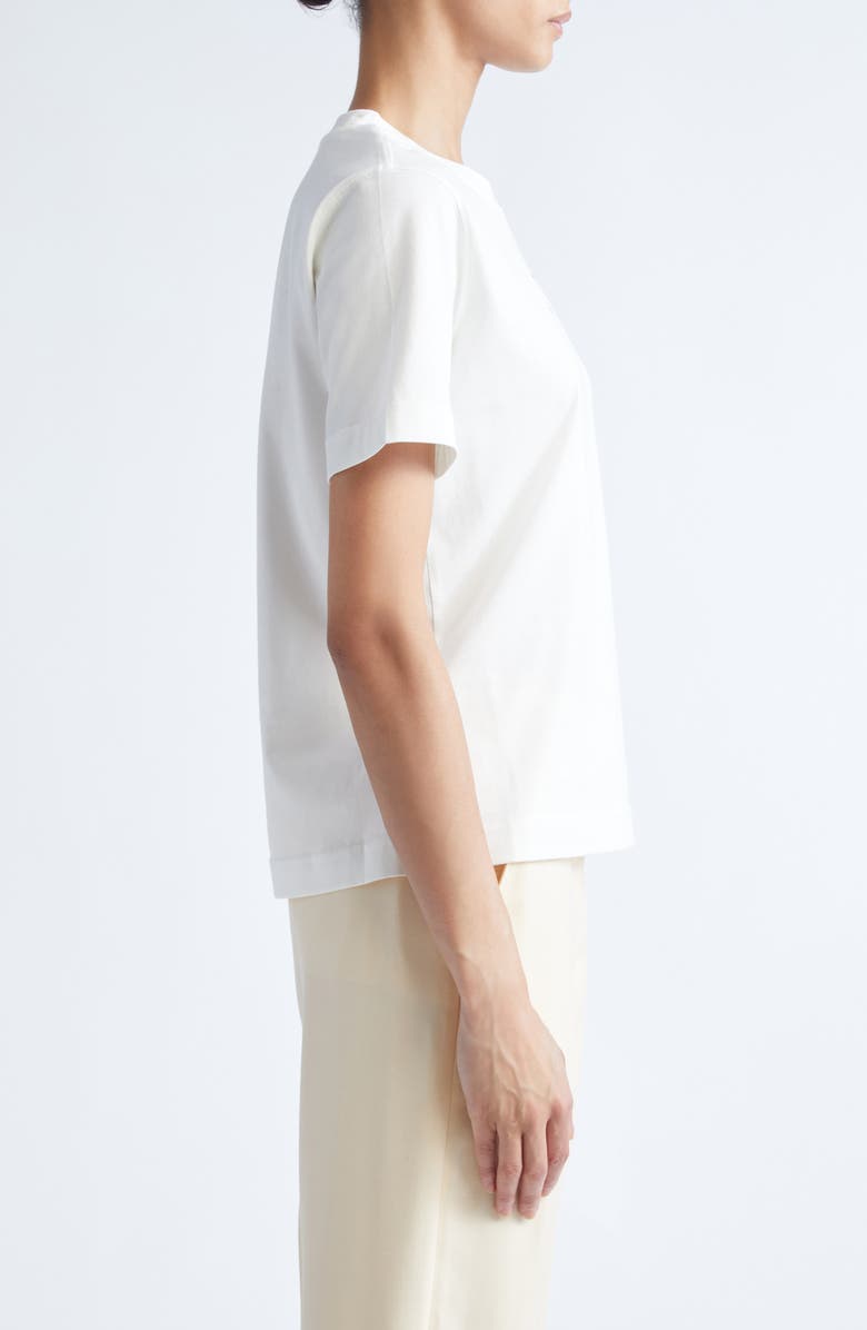 Burberry Frankie Embroidered EKD Cotton T-Shirt, Alternate, color, Chalk