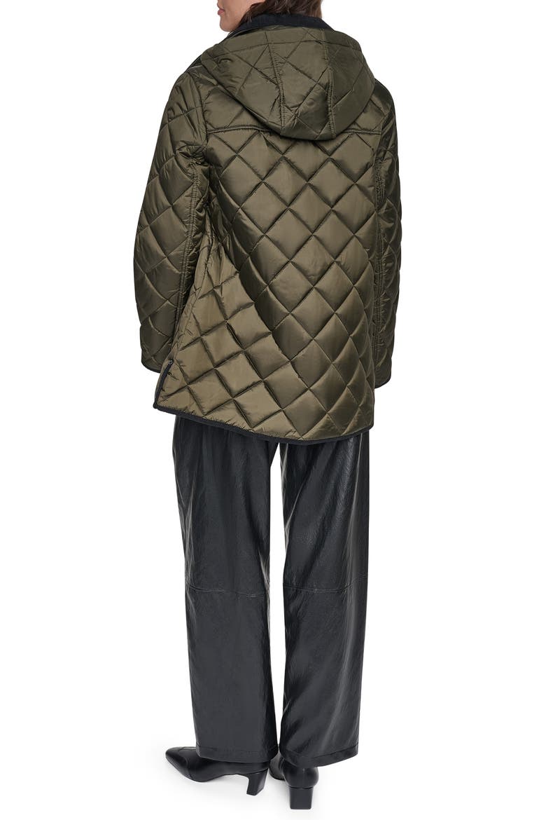 Barn Quilted Hooded Jacket, Alternate, color, LODEN