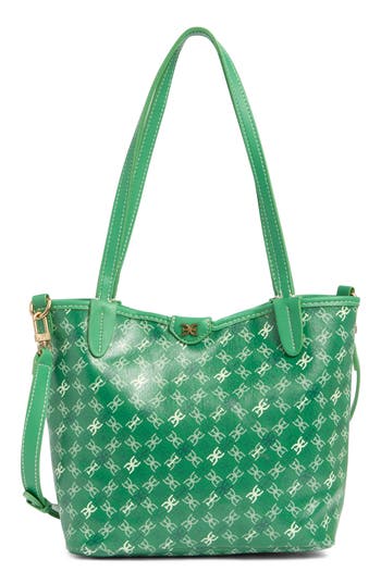 Sam Edelman Harper Monogram Mini Shopper Tote Bag In Green