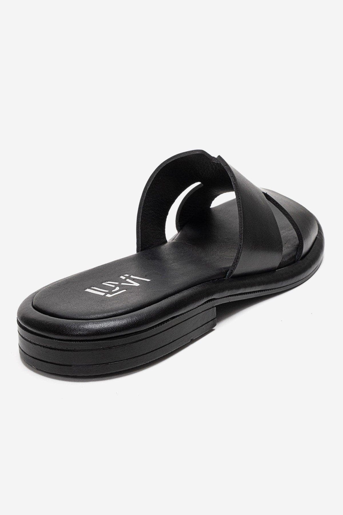 Forever & Always Shoes Brio Leather Slide, Alternate, color, Black