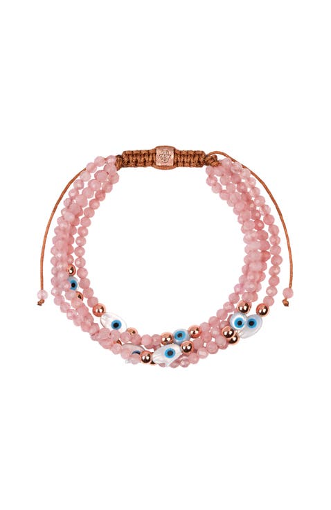 Vision of Love - Rose Quartz Evil Eye Bracelet