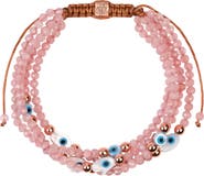 Karma and Luck Vision of Love - Rose Quartz Evil Eye Bracelet