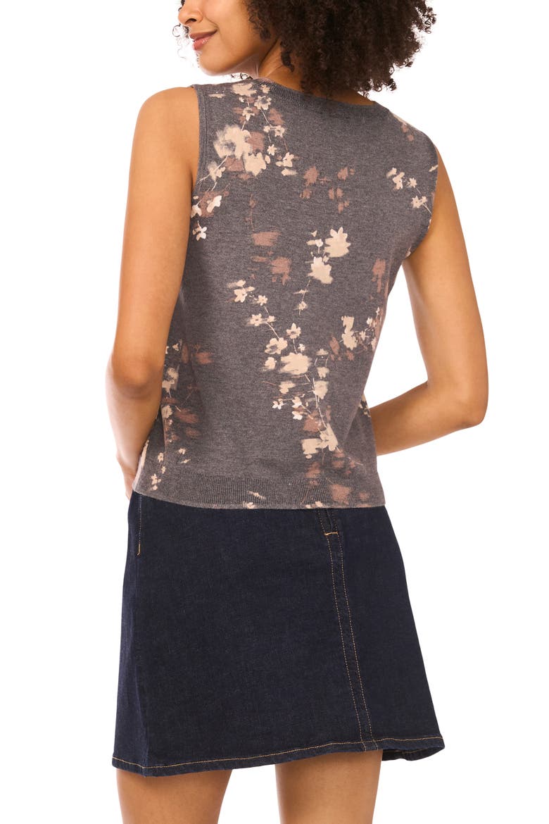 Floral Sleeveless Sweater, Alternate, color, SWIFT GREY