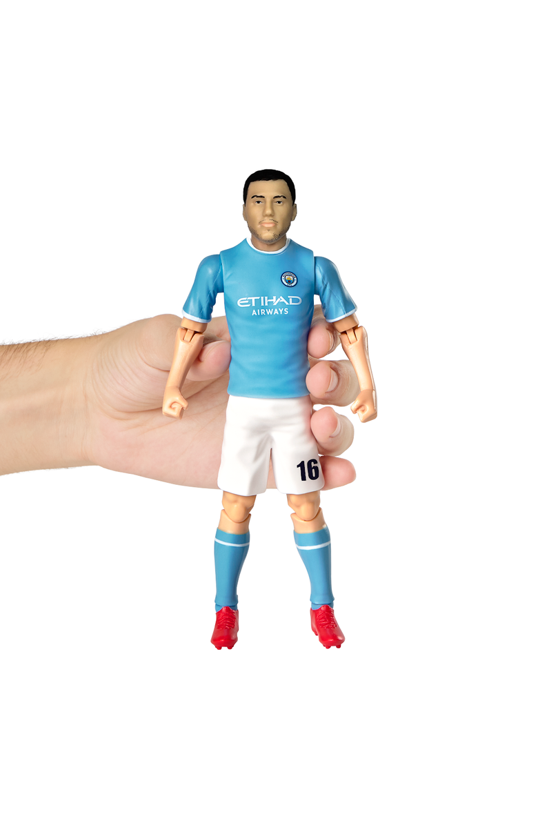 Banbo Toys Sockers Manchester City F.C. Rodrigo "Rodri" Hernández Cascante 8" Soccer Action Figure, Alternate, color, Blue