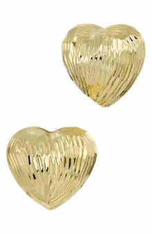 SAVVY CIE JEWELS Fluted Bold Domed Heart Stud Earrings
