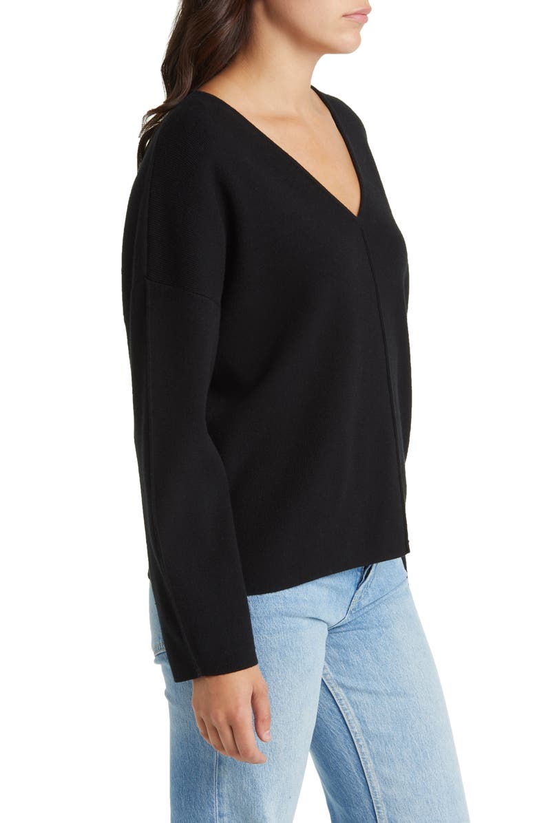 Rails Hollyn V-Neck Sweater, Alternate, color, Black