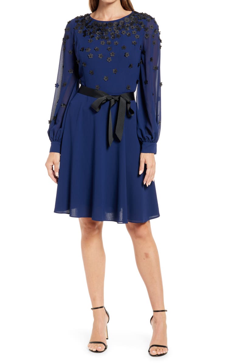 Shani Floral Embellished Long Sleeve Dress, Main, color,