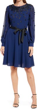 Shani Floral Embellished Long Sleeve Dress