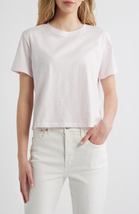 Boxy Crop Cotton Slub T-Shirt