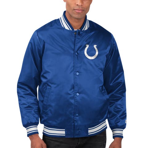 Men's Starter Royal Indianapolis Colts Locker Room Satin Varsity Full-Snap Jacket