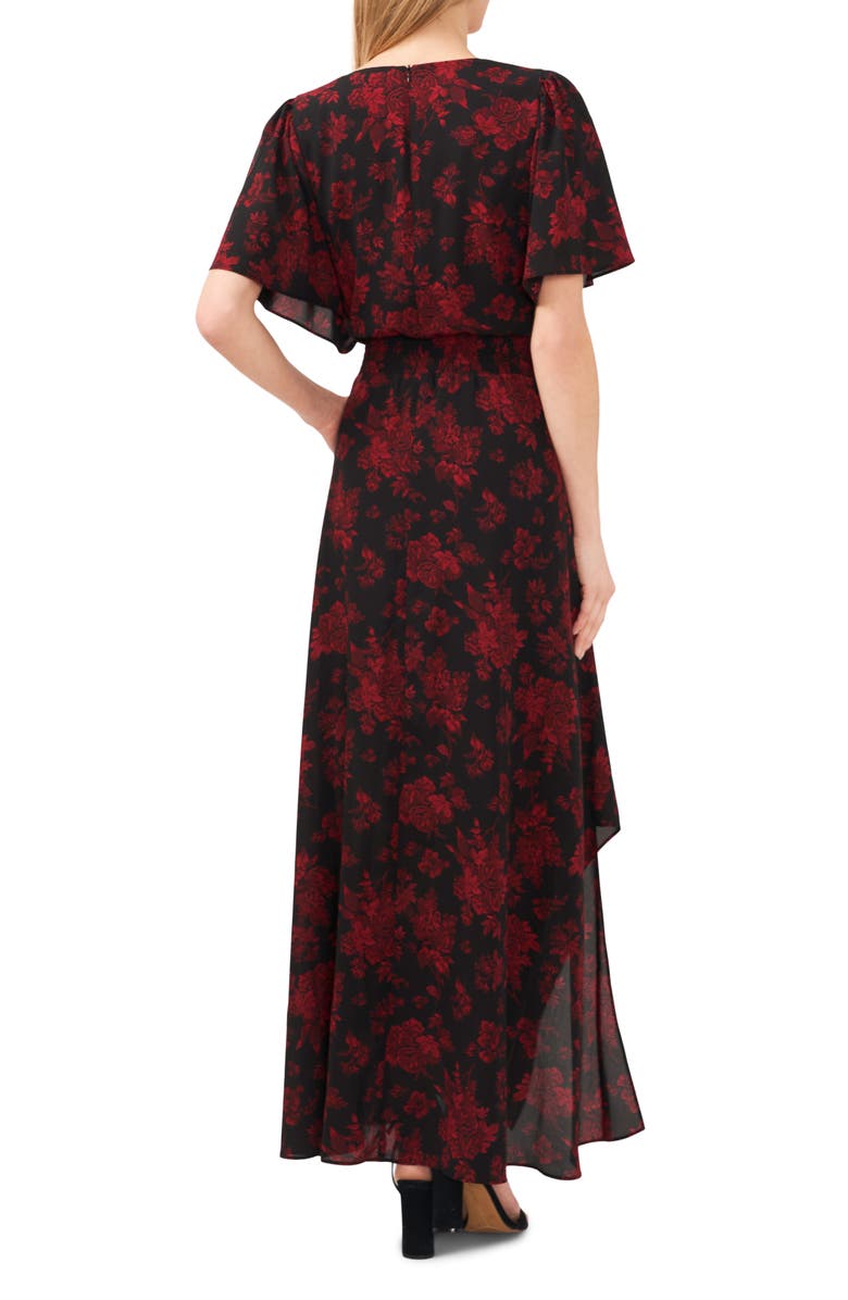 CeCe Floral Smocked Waist Maxi Dress, Alternate, color, 