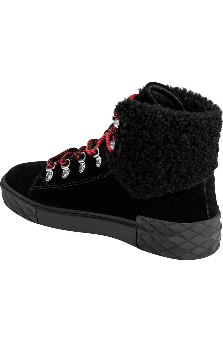 Marc Fisher LTD Davie Water Resistant Lace-Up Sneaker with Faux Fur Trim, Alternate, color,