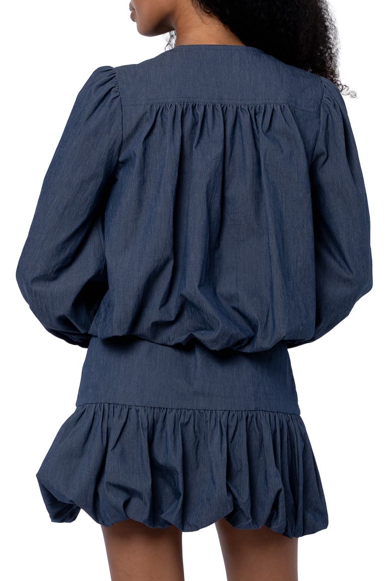Donna Balloon Sleeve Cotton Blend Jacket, Alternate, color, DENIM BLUE