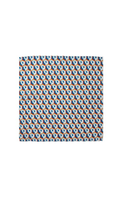 La Doublej Large Napkins Set Of 2 (45x45) Cubo Giallo/fuxsia Blue In Cubo Giallo/fuxsia Blue