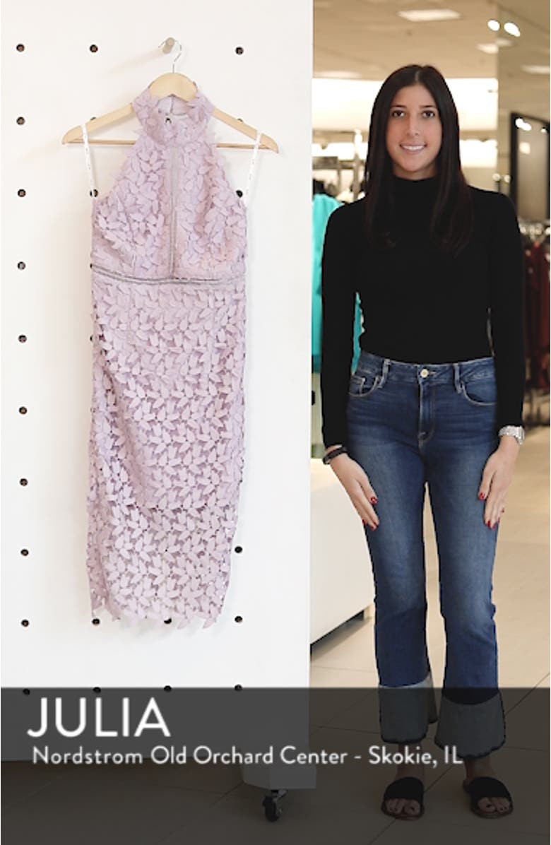 Gemma Halter Lace Sheath Dress, sales video thumbnail