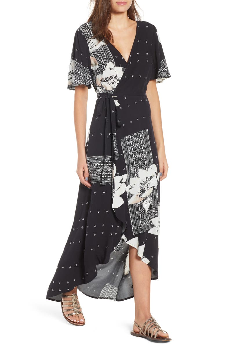 O'Neill Alamante Print Wrap Dress, Main, color, 