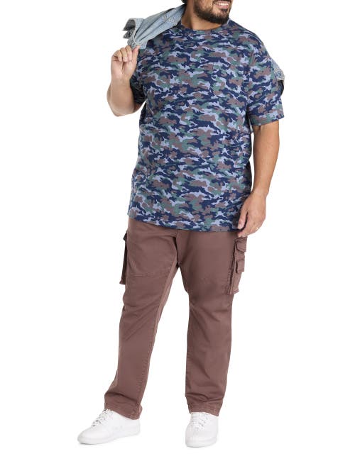 Harbor Bay By Dxl Big & Tall Moisture-wicking Printed Pocket T-shirt In Multi