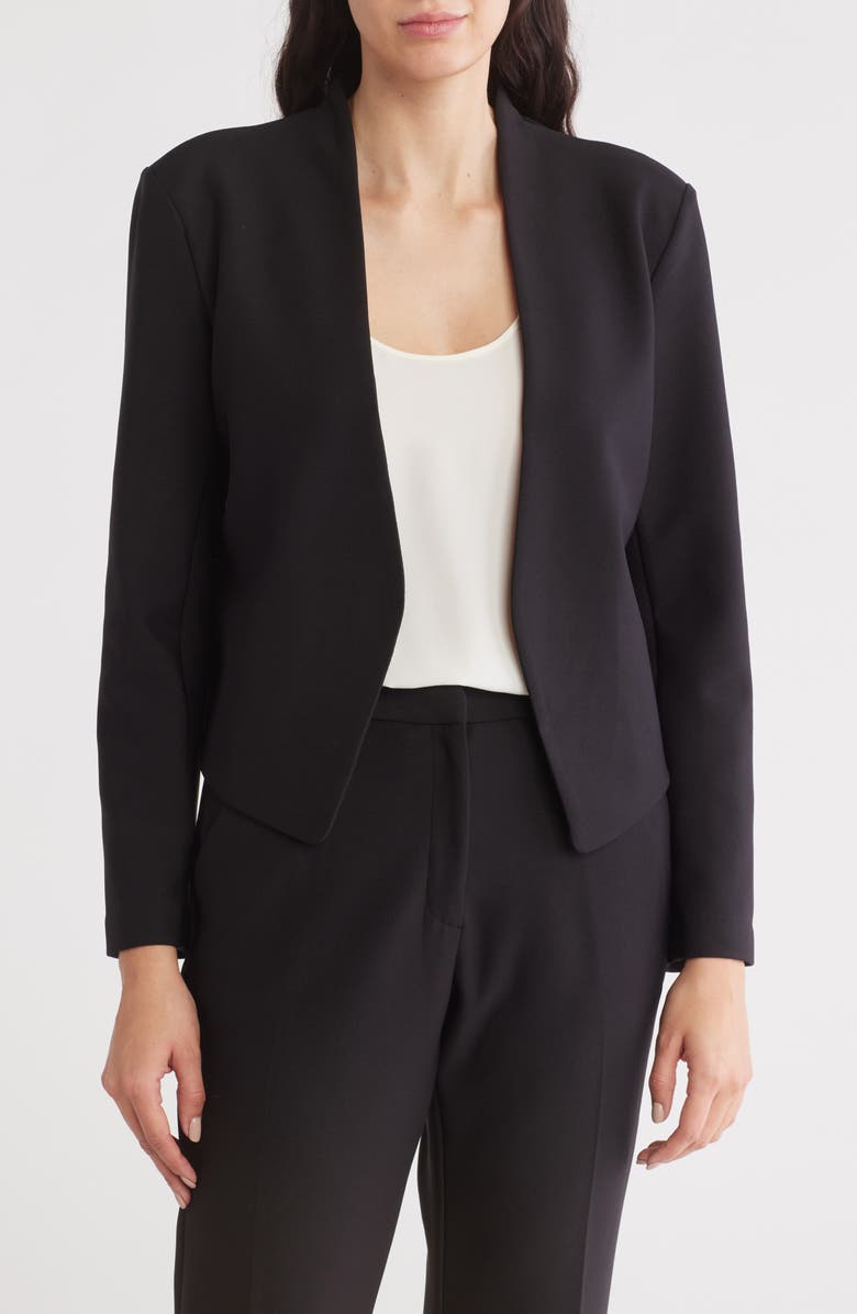 NORDSTROM RACK Open Front Stretch Ponte Blazer, Main, color, Black
