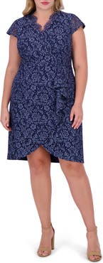 Vince Camuto Scallop Ruffle Sheath Dress