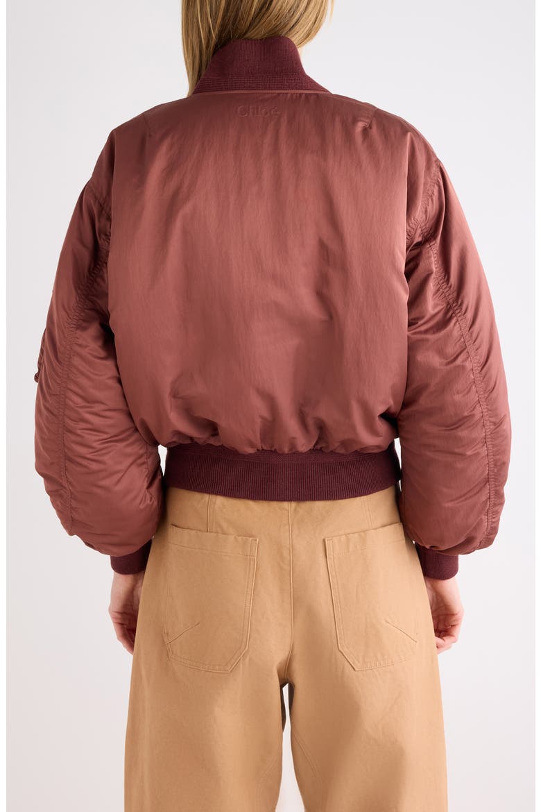Oversize Techniacal Satin Bomber Jacket, Alternate, color, WILDWOOD BROWN