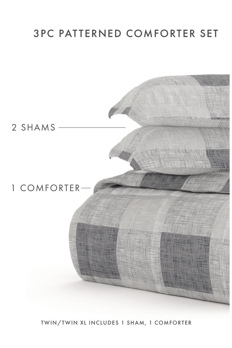 Gray Plaid Premium Microfiber Comforter Set, Alternate, color, GRAY