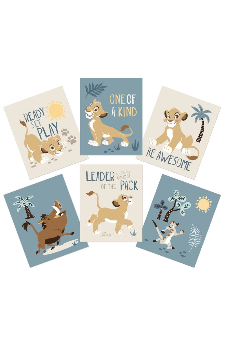 Lambs & Ivy Disney Baby Lion King Unframed Wall Art - Simba/Timon/Pumba, Main, color, Multicolor