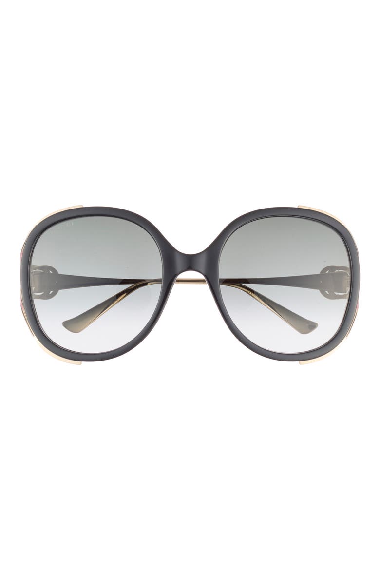 56mm Round Sunglasses, Main, color, BLACK GOLD GREY